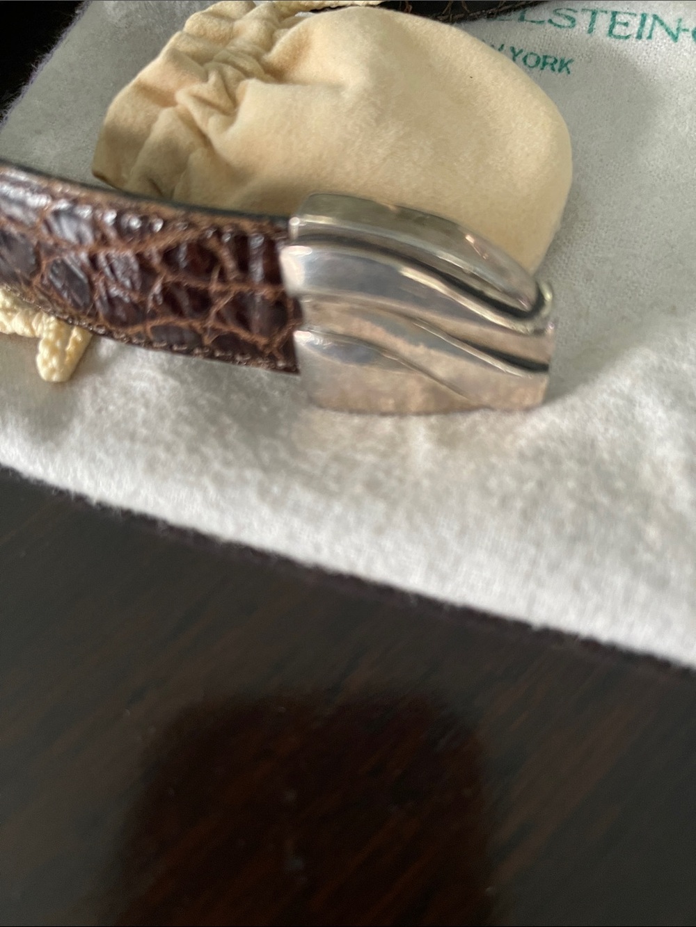 Barry Kieselstein-Cord Brown Croc-Embossed Leather Belt